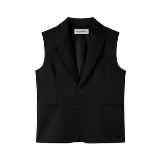 Patrizia Pepe Gilet Nero In Sablè Da Bambina 7S0278/A555-K103
