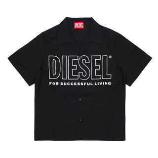 Diesel Camicia Nera Con Logo Per Bambino I02743-KXBA8-K900