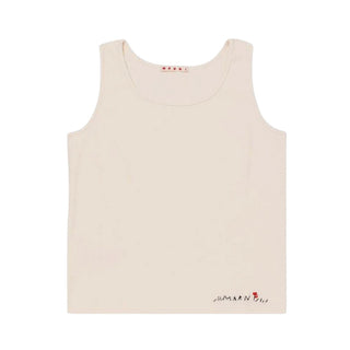 Marni Top beige a costine con logo M01427-M00UQ