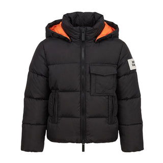 After Label Piumino Trapuntato Nero Con Cappuccio 3431O00044/1 Per Bambino