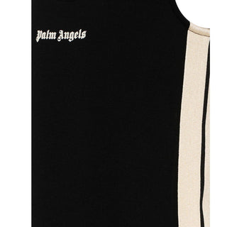 Palm Angels Abito Nero In Jersey Per Ragazza PGCM009S26FLE001/110