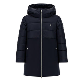 Herno Giubbino blu in bi-tessuto con cappuccio PA000003G