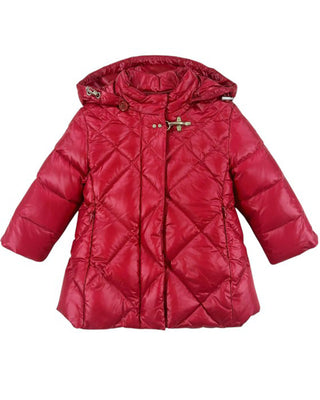 Fay Giubbino rosso trapuntato con cappuccio e logo 9B2710