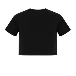 Off-White T-shirt Cropped Nera Per Bambina 44GAA019S26J002001