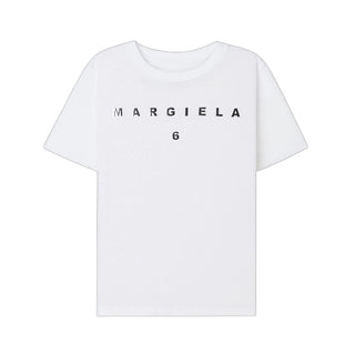 MM6 Maison Margiela T-shirt bianca a maniche corte con logo M60336-MM009