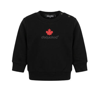 Dsquared2 Felpa Girocollo Nera Con Logo Per Neonato DQ0561-D00G4