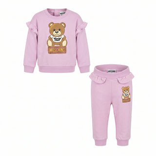 Moschino Tuta In Felpa Con Stampa Teddy MDK02K-01 Per Neonata