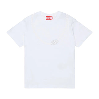Diesel T-shirt Bianca A Maniche Corte J03015-00YI9-K100 Per Bambina
