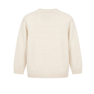 Fendi Maglia Avorio In Lana Con Motivo Traforato BFG108-AJ8Y-F0WC4 Per Neonati