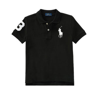 Polo Ralph Lauren Polo Nera In Piqué Di Cotone 322670257015 Per Bambino