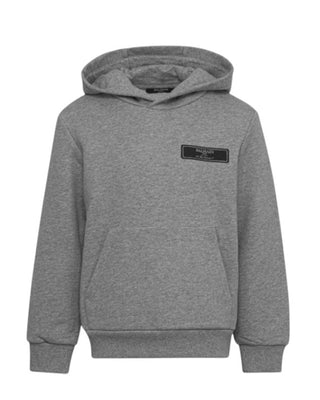 Balmain Felpa grigia con cappuccio e logo BV4P30-Z0068