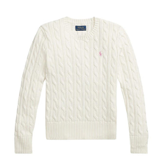 Polo Ralph Lauren Maglia Avorio A Trecce Per Bambina 313901316011