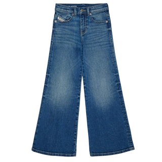 Diesel Jeans Gamba Larga In Denim Blu J00816-KXBU3-K01 Per Bambina