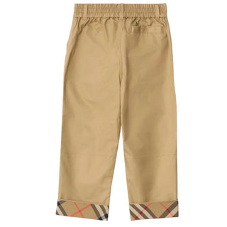 Burberry Pantaloni Beige In Twill 8131850 Per Bambino