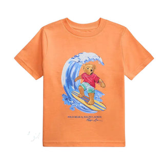 Polo Ralph Lauren T-shirt Arancione Con Polo Bear Per Bambino 322B13589001