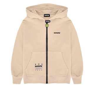 Barrow Felpa Beige Con Zip E Cappuccio S6BKJUZH149-092