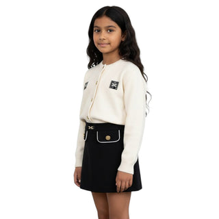 Elisabetta Franchi EFMA110 Logo Cardigan Sweater with Zip