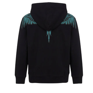 Marcelo Burlon Felpa Nera Con Zip E Cappuccio F6CMJUZH131-110 Per Bambini