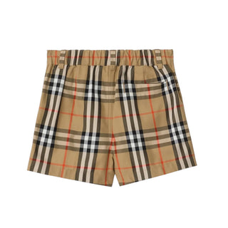 Burberry Bermuda In Twill Con Motivo Check 8121238 Per Neonato