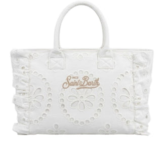 Mc2 Saint Barth Borsa Vanity Volant In Sangallo Bianco VANI0029/09063L