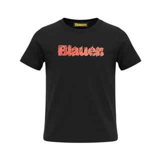 Blauer T-shirt Nera Con Stampa Per Bambino 26SBLKH02513-999