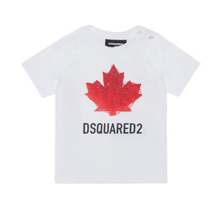 Dsquared2 T-shirt In Jersey Bianca Con Logo DQ3278-D00XM-DQ100