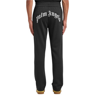 Palm Angels Pantaloni grigi Track con logo curved PMCJ048F25FAB0010703