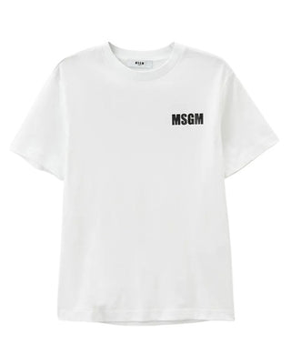 Msgm T-shirt a maniche corte bianca F4MSJUTH053