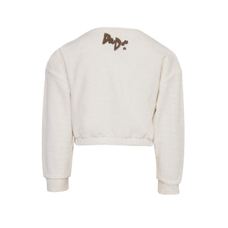 Doudou Maglia avorio cropped in punto spugna DU4A00-Z2214