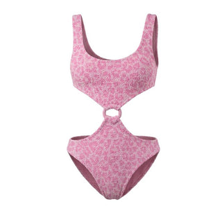 Mc2 Saint Barth Costume Intero Laurel Jr Con Fantasia Leopardata Rosa LAU0005/03928L Per Bambina