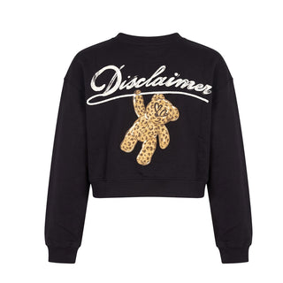 Disclaimer Felpa Cropped Nera Con Stampa 26IDK59221N Per Bambina