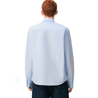 Amis Paris Camicia Oxford In Cotone Celeste Con Ricamo HSH763.CO0031/450