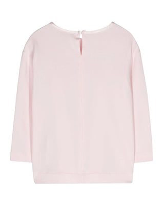 Monnalisa T-shirt in tessuto satinato a maniche lunghe 17D602