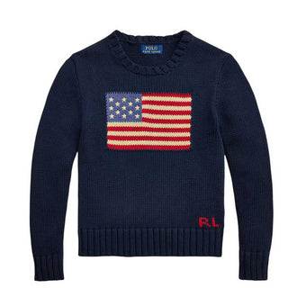Polo Ralph Lauren Maglia Blu Con Bandiera Per Bambini 322668285001