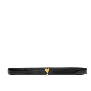Amis Paris Cintura Con Fibbia Ami De Coeur In Pelle Nera UBL209.AL0139