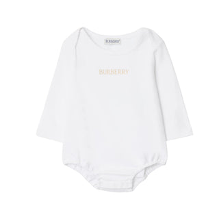 Burberry Vestina In Cotone Check Con Body E Cappellino 8117967 Per Neonata