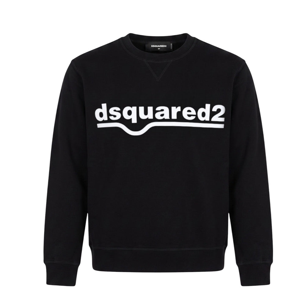 Dsquared2 Felpa Girocollo Nera Con Logo Per Bambini DQ0541-D002G