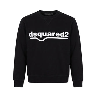 Dsquared2 Felpa Girocollo Nera Con Logo Per Bambini DQ0541-D002G