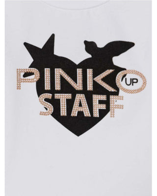 Pinko T-shirt girocollo a maniche lunghe con stampa F4PIBGHT174