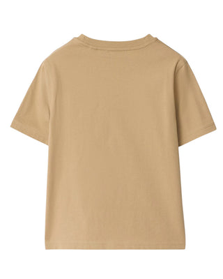 Burberry T-shirt beige in jersey con finiture Check 8108034