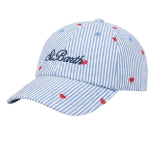 Mc2 Saint Barth Cappello Da Baseball Jr A Righe Con Cuori BASB0008/00826L Per Bambina