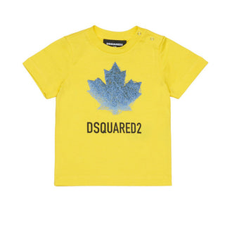 Dsquared2 T-shirt In Jersey Gialla Con Logo DQ3278-D00XM-DQ220