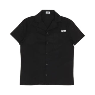 GCDS Camicia Nera In Popeline Con Logo C1BKQH517T330/999