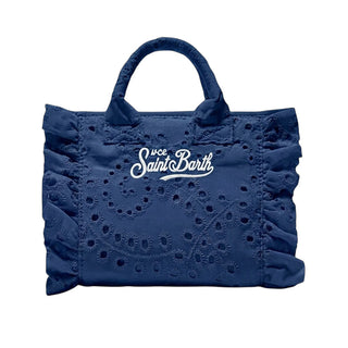Mc2 Saint Barth Borsa Vanity Volant Mini In Sangallo Blu VAMI018/02532L