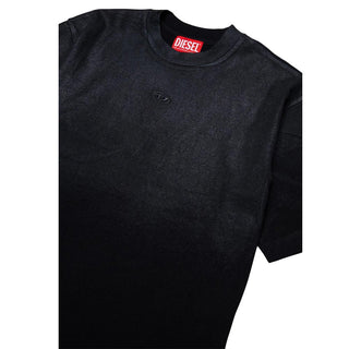 Diesel T-shirt Nera In Jersey J03010-KYA2A-K900 Per Bambina