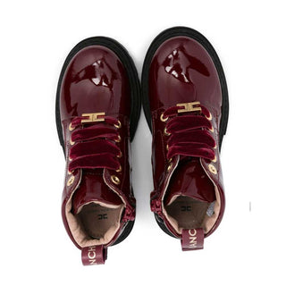 Elisabetta Franchi Stivaletto Con Zip Laterale F1A5-E0125 In Pelle Verniciata