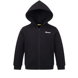 Blauer Felpa Nera Con Zip E Cappuccio Per Bambino 26SBLKF02527-999