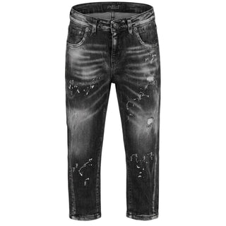 Patriot Jeans In Denim Nero Con Dettagli Used Per Bambino PM6S2SPBK28