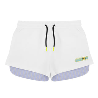 Barrow Shorts Bianchi In Felpa Con Logo E Smile S6BKJGSH130-002