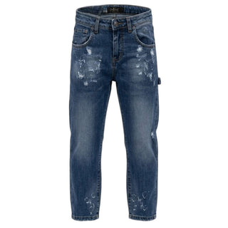 Patriot Jeans In Denim Blu Con Dettagli Used Per Bambino PM6S2SPBK08